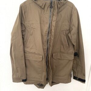 Tavik Interface Mens Hooded Field Jacket Brown Cotton Parka Size Small RN140698